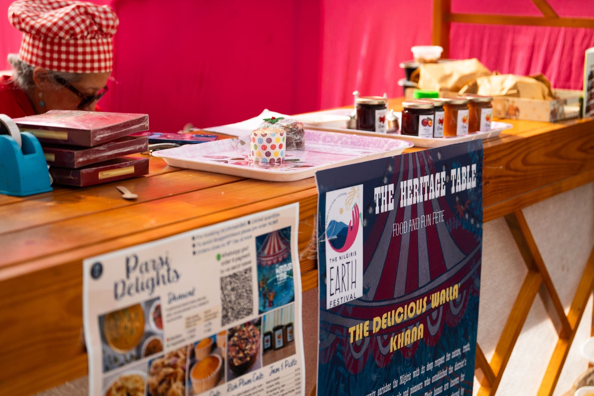 Preserves and bakes laid out on The Heritage Table stall